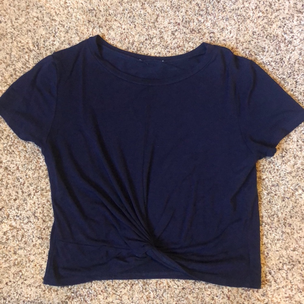 Navy crop top with twist